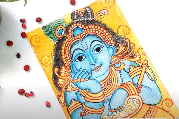 Custom hand painted Kerala Mural Artworks from www.vrithantham.in